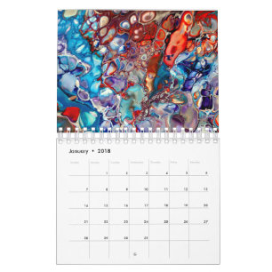Fluid Acrylic Abstract Paintings Art Calendar