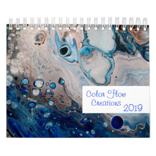 Fluid Acrylic Abstract Paintings Art Modern Calendar