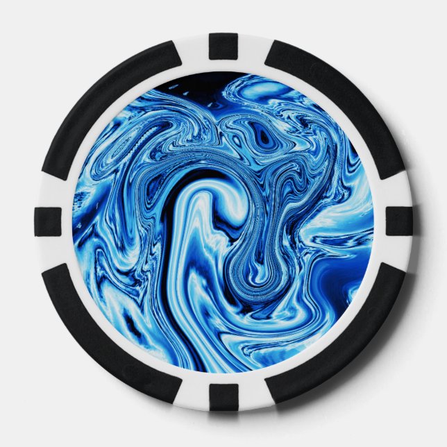 Fluid art 09,blue poker chips (Front)
