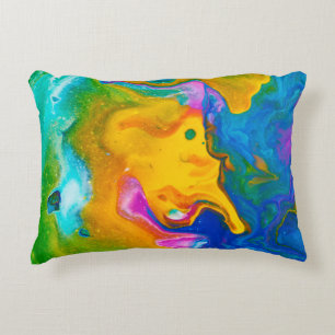 Fluid Art. Abstract colourful background, wallpape Decorative Cushion