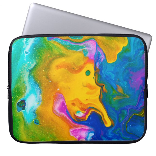 Fluid Art. Abstract colourful background, wallpape Laptop Sleeve (Front)