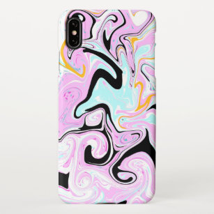 Fluid Art  Cotton Candy Pink, Teal, Black and Gold iPhone Case