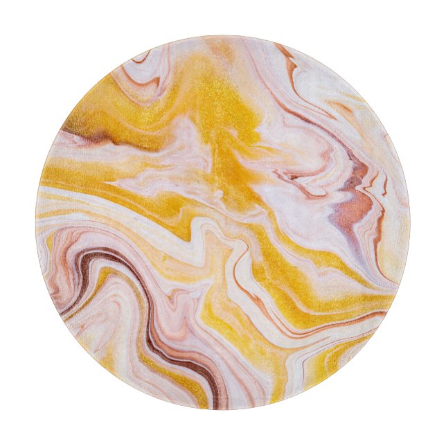 Fluid art: iridescent abstract texture. cutting board (Front)