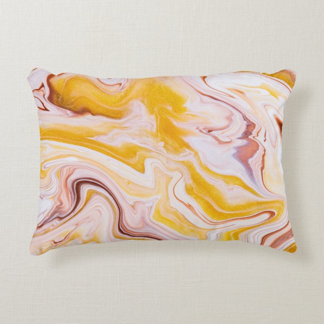 Fluid art: iridescent abstract texture. decorative cushion (Front)