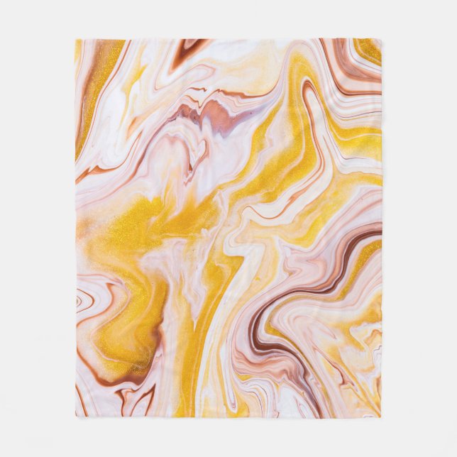Fluid art: iridescent abstract texture. fleece blanket (Front)