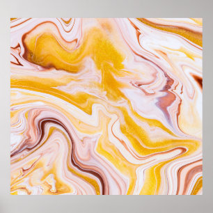 Fluid art: iridescent abstract texture. poster