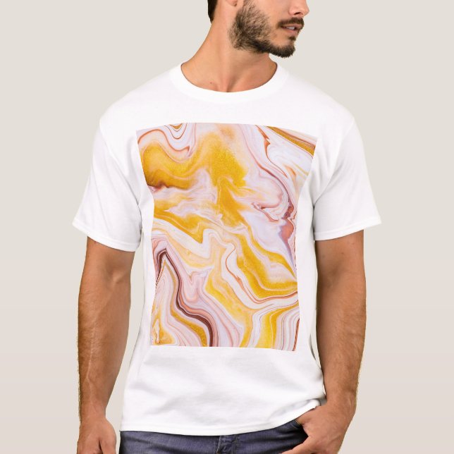 Fluid art: iridescent abstract texture. T-Shirt (Front)