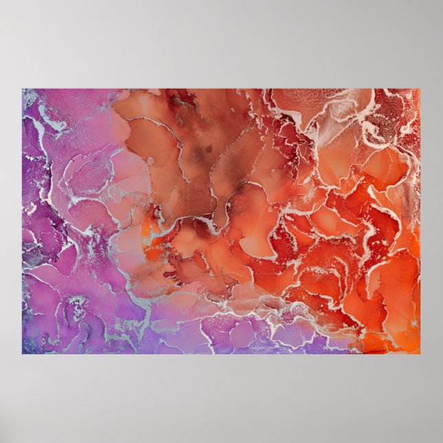 Fluid Art. Modern ?bstract colourful background, w Poster (Front)
