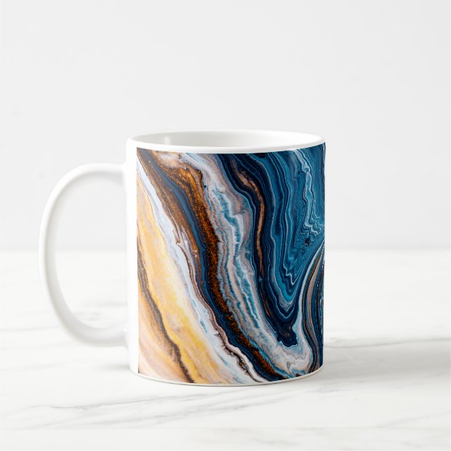 Fluid art texture. Background with abstract mixing Coffee Mug (Left)