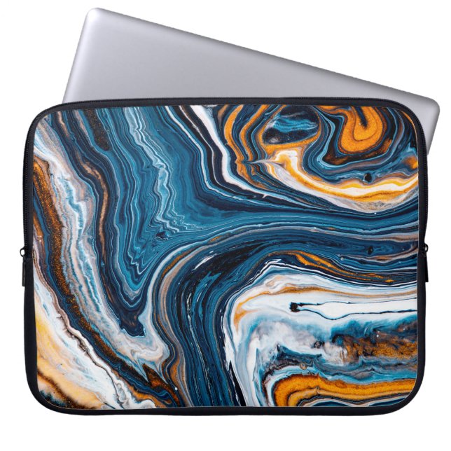 Fluid art texture. Background with abstract mixing Laptop Sleeve (Front)