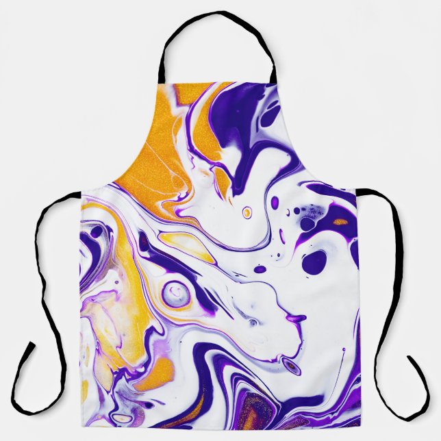 Fluid art texture: swirling paints. apron (Front)