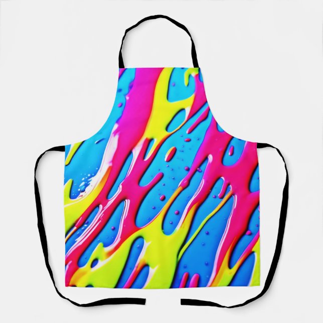 Fluid Colours: A Dripping Abstract Masterpiece Apron (Front)