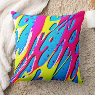 Fluid Colours: A Dripping Abstract Masterpiece Cushion
