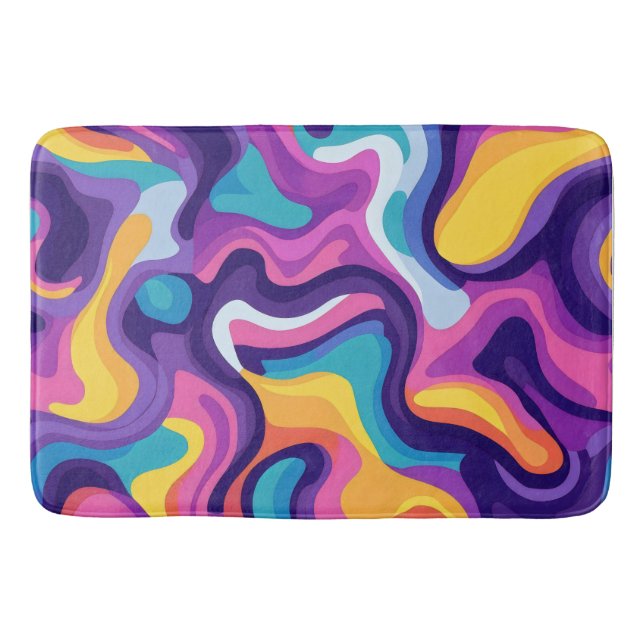 Fluid colours abstract 3 bath mat (Front)