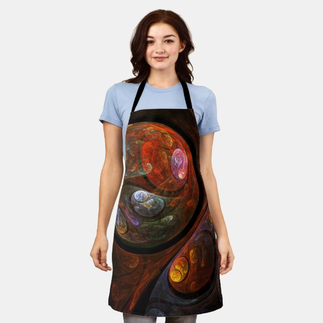 Fluid Connection Abstract Art Apron (Worn)