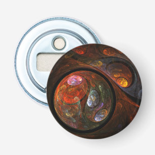 Fluid Connection Abstract Art Button Bottle Opener