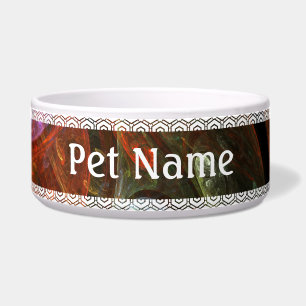 Fluid Connection Abstract Art Dog Bowl