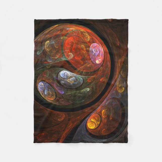 Fluid Connection Abstract Art Fleece Blanket (Front)