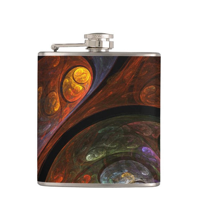 Fluid Connection Abstract Art Hip Flask (Front)