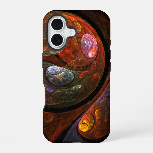 Fluid Connection Abstract Art iPhone 16 Case (Back)