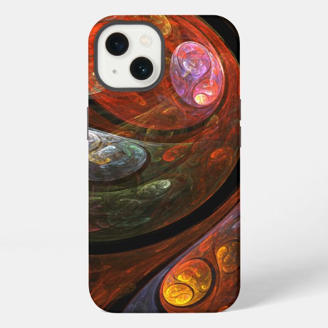 Fluid Connection Abstract Art iPhone Case (Back)