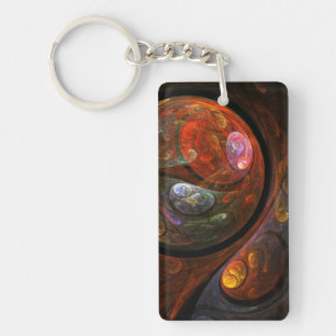 Fluid Connection Abstract Art Key Ring