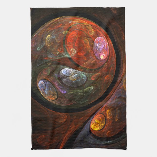 Fluid Connection Abstract Art Kitchen Towel (Vertical)