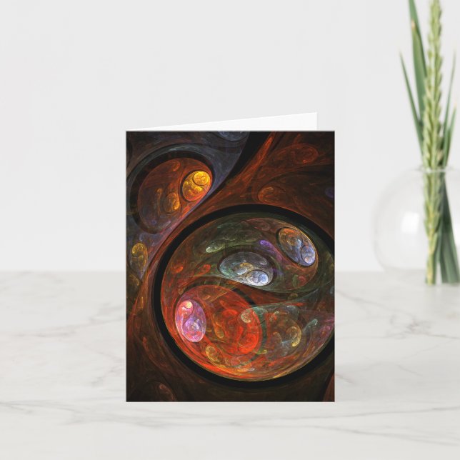 Fluid Connection Abstract Art Note Card (Front)