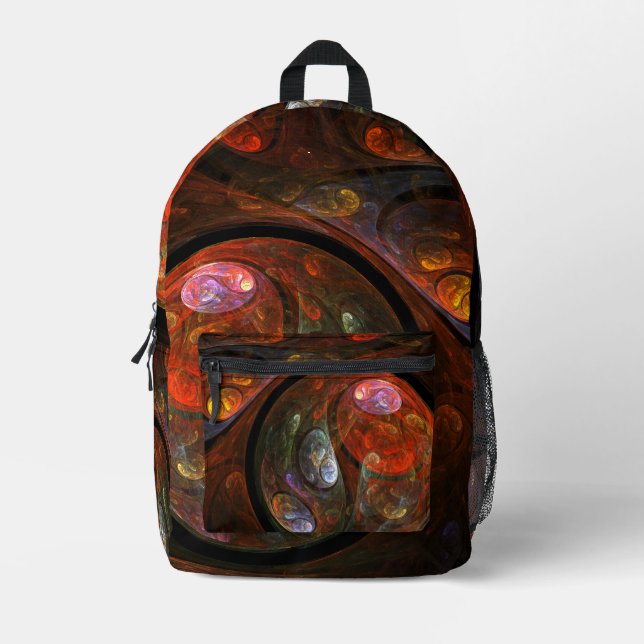 Fluid Connection Abstract Art Printed Backpack (Front)