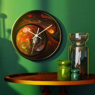 Fluid Connection Abstract Art Round Large Clock