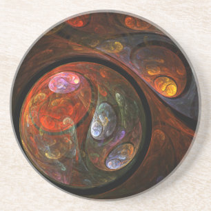 Fluid Connection Abstract Art Sandstone Coaster
