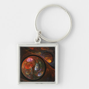Fluid Connection Abstract Art Small Key Ring