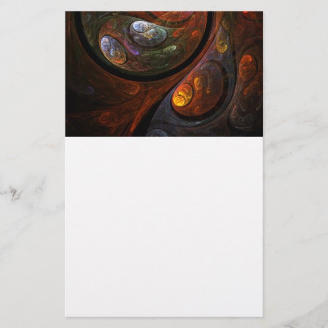 Fluid Connection Abstract Art Stationery (Front)