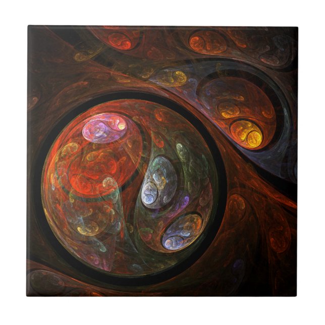 Fluid Connection Abstract Art Tile (Front)