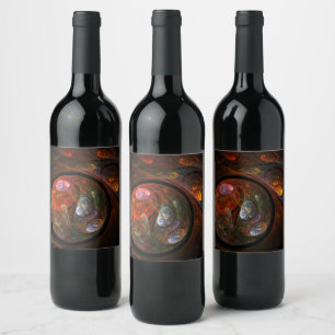 Fluid Connection Abstract Art Wine Label