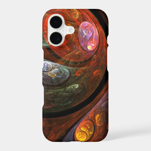 Fluid Connection Modern Cosmic Abstract Art iPhone Case (Back)