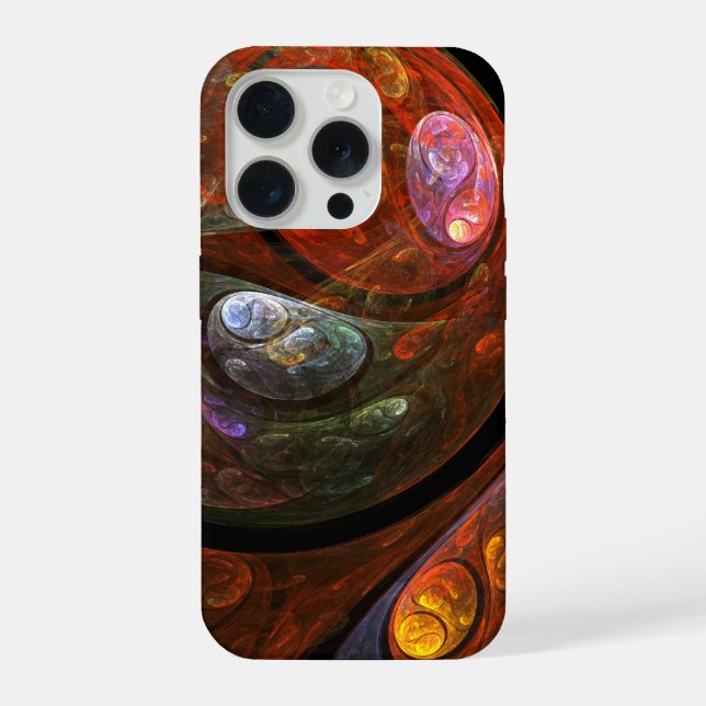 Fluid Connection Modern Cosmic Abstract Art iPhone Case (Back)