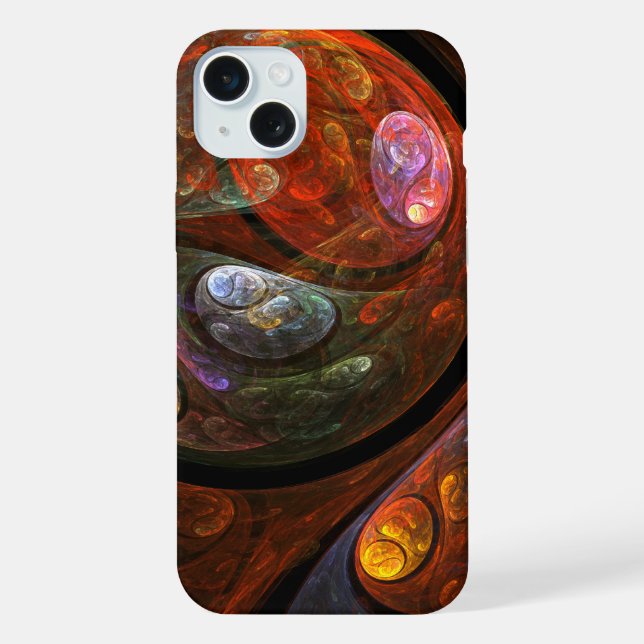 Fluid Connection Modern Cosmic Abstract Art iPhone Case (Back)