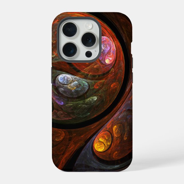 Fluid Connection Modern Cosmic Abstract Art iPhone Case (Back)