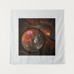 Fluid Connection Modern Cosmic Abstract Art Tapestry