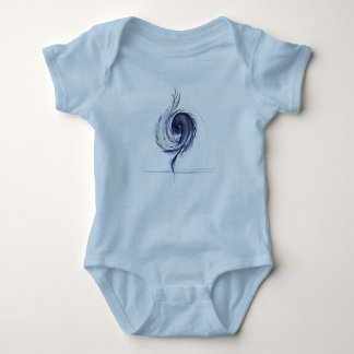 Fluid Curves: Feathered Elegance Baby Bodysuit