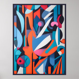 Fluid Forms: A beautiful mix of Colour and Shape Poster