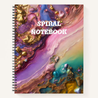 Fluid Gold Abstract Spiral Notebook -