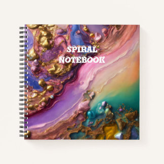 Fluid Gold Abstract Spiral Notebook -