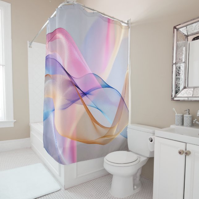 Fluid Harmony in Motion Shower Curtain (In Situ)