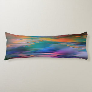 "Fluid Horizons" Contemporary Abstract Art Body Cushion