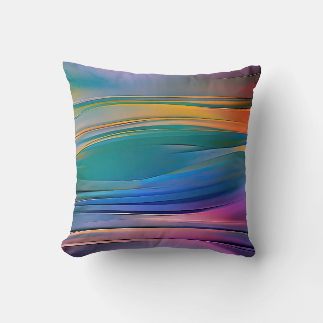 "Fluid Horizons" Contemporary Abstract Art      Cushion (Front)