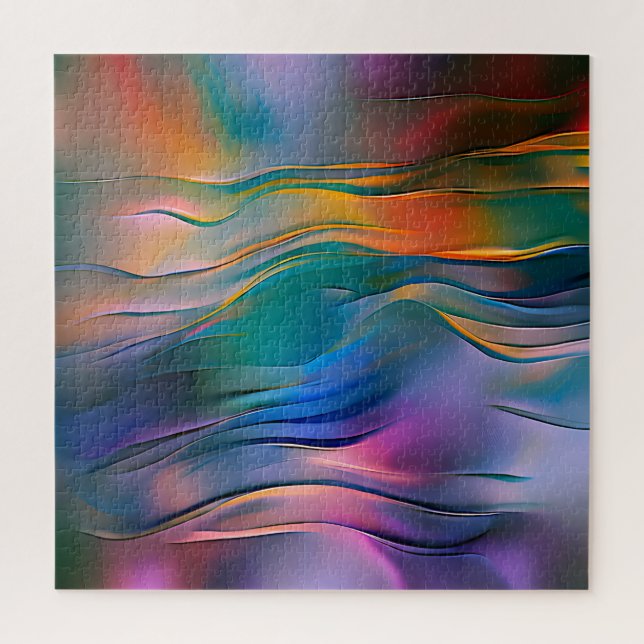 "Fluid Horizons" Contemporary Abstract Art      Jigsaw Puzzle (Vertical)