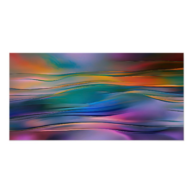 "Fluid Horizons" Contemporary Abstract Art      Poster (Front)