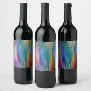 "Fluid Horizons" Contemporary Abstract Art Wine Label